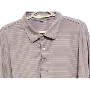 Peter Millar Men's XL Summer Comfort Golf Performance Polo Shirt Purple Stripe